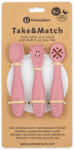 Petite&mars Szilikon gyakorló kanál szett 3 db Take&Match Dusty Rose 6m+ - babycenter-sopron