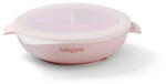 Babyono szilikon tányér tapadókoronggal és fedővel rózsaszín