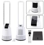 Lean Lapát Nélküli Padlóventilátor Oszcillációs Időzítő Lcd Kijelző Távirányító - 26652 (26652) (26652)