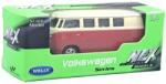 Welly Welly: Volkswagen T1 piros fém kisautó modell 1/64 (21520Z/pirosvw)