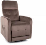 SIGNAL MEBLE Otus II Elektromos Relax Fotel Bársony Cappuccino (SIG-OTUSIIVCA) - prodis
