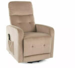 SIGNAL MEBLE Otus II Elektromos Bársony Relax Fotel Bézs (SIG-OTUSIIVBE)