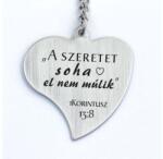 R.M. ékszer 1Korintusz 13: 8 acél medálos kulcstartó (13706-RM-SZ)