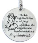 R.M. ékszer Felhőkön ülve téged választottunk - angyalkás kerek kulcstartó anyának (19701RM)