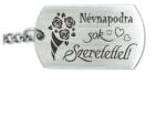 R.M. ékszer Névnapodra sok szeretettel - gravírozott acél kulcstartó névnapra (13368-RM-D)