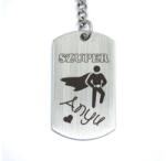 R.M. ékszer Szuper Anyu acél szögletes medálos kulcstartó (12967-RM-D)