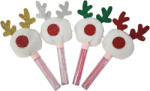  Karácsonyi szájfény, csillogó színek, rénszarvasos pom-pom kupak, 2 féle szín, 4 féle dekor, ML8155 (KAD-822375) - officetrade
