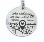 R.M. ékszer Az otthonom ott van acél medálos kulcstartó (13923-RM-K)