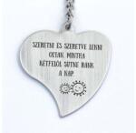 R.M. ékszer Szeretve lenni acél szív medálos kulcstartó (13069-RM)