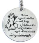 R.M. ékszer Felhőkön ülve angyalkaként - kerek angyalkás kulcstartó Anyukámnak (19702RM)