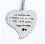 R.M. ékszer Nagyon szeretlek - szív alakú gravírozott acél kulcstartó (13071-RM-N)