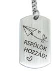 R.M. ékszer Repülök hozzád - gravírozott acél kulcstartó távkapcsolatba (13918-RM-D)