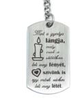 R.M. ékszer Mint a gyertya lángja - szerelmes gravírozott acél kulcstartó (14021-RM-D)