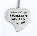 R.M. ékszer Vezess óvatosan acél medálos kulcstartó (13536-RM-SZ)