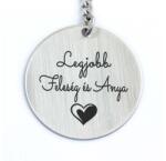 R.M. ékszer Legjobb Feleség és Anya acél medálos kulcstartó (19673RM)