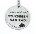 R.M. ékszer Vezess óvatosan acél medálos kulcstartó (13245-RM-KM)