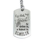 R.M. ékszer Úgy élek hogy tudom acél medálos kulcstartó (13116-RM)