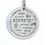 R.M. ékszer Szeretet ezer nyelve - kerek acél kulcstartó, szeretet több nyelven (13701-RM)
