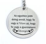 R.M. ékszer Te vagy a Párom és Anya ezüst színű kerek kulcstartó - gyermekem (19677RM)