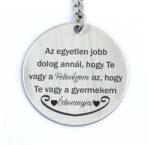 R.M. ékszer Te vagy a Feleségem és Anya acél kulcstartó - kerek, gyermekem (15885RME)