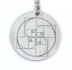 R.M. ékszer Fibonacci-spirál - aranymetszéses kerek acél kulcstartó (13746-RM-K)
