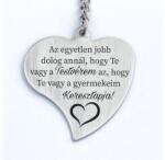 R.M. ékszer Testvéremnek Gyermekem Keresztapjának Gravírozott Szív Kulcstartó (19712RM)