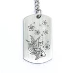 R.M. ékszer Aranyhal és cseresznyevirág gravírozott acél kulcstartó (19685RM)