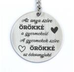 R.M. ékszer Az anya szíve örökké a gyermekeié - kerek acél kulcstartó anyának (13990-RM-KK)