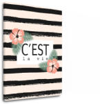  Falfestmény C est la vie szöveggel