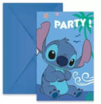 Disney Lilo & Stitch Stitch parti meghívó borítékkal - 6 db-os szett