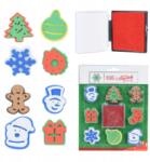 Artmaker Nyomdák Karácsonyi Bélyegzők Bélyegző szett 8 db Bélyegző Ajándék Tinta (stemple pieczątki tusz świateczny w2)