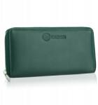 Betlewski női bőr pénztárca, nagy méretű, borítéktáska fazon, kényelmes, tágas, elegáns (BPD-SS-21 zielony)