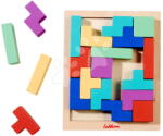 Eichhorn Joc din lemn Tetris Games Shape Eichhorn 20 cuburi colorate cu suport (EH2809)