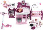 Smoby Set centru bebe Violette Baby Nurse Large Doll's Play Center Smoby și trotinetă cu trei roți Disney Minnie (SM220349-24) Papusa