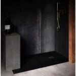 Hatria Cadita dus dreptunghiulara ceramica Hatria Petra H3 Ardesia 140x80 cm, cu sifon inclus si capac crom - forma si dimensiuni ajustabile! negru (pa14008000200)