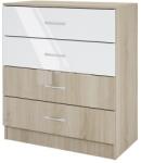 Bogdan Furniture I Скрин с 4 чекмеджета Mod 3003, Сонама Арвен/Бал гланц