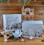  Karácsonyi falus doboz - 24, 5 × 24, 5 × 18 cm