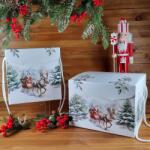  Szánkós karácsonyi díszdoboz - 21 x 21 x 21 cm