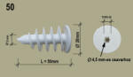  POLISZTIROL DÜBEL 48 Csavarmenetes poliszt dübel min5cm, csavar: 4, 5 mm (50db/doboz) TORX30 (57245)