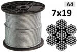  DRÓTKÖTÉL SAVÁLLÓ átmérő: 5, 0 mm (7x19) A4 DIN3060 (100 méter/tekercs) (63359)