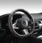  DW-5056OR Valódi bőr kormányvédő szellőző lyukacsos , narancs betétes mintával (320)