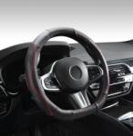  DW-5056RD Valódi bőr kormányvédő szellőző lyukacsos, piros betétes mintával