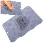 Verk Group Csúszásmentes zuhanyzó lábmasszírozó szőnyeg szilikonból, 41x32 cm, kék/rózsaszín színben