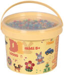 Hama Galeata cu 10000 margele de calcat Hama midi mix de 6 culori transparente cu sclipici (mix-54) (Ha180-54)