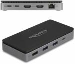 Delock USB Type-C dokkolóállomás 4K - hoz kettős HDMI MST / USB / Gibabit LAN / PD 3.0 85 W (88271)