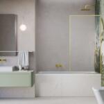 Radaway Paravan de cada Radaway Modo F SL PNJ II auriu periat-transparent 70x150 cm sticla 8 mm dreapta (10406070-99-01R)