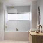 Radaway Paravan de cada Radaway Modo New PNJ II auriu periat-transparent 50x150 cm sticla 8 mm (10006050-99-01)