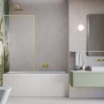 Radaway Paravan de cada Radaway Modo F SL PNJ II auriu periat-transparent 80x150 cm sticla 8 mm stanga (10406080-99-01L)