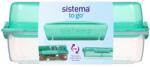 Sistema Divided Uzsonnásdoboz Elvitelre LunchStack Téglalap alakú 1, 8 l, zöld