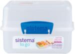 Sistema TO GO Uzsonnásdoboz 2 rekesszel 1, 4 l, kék